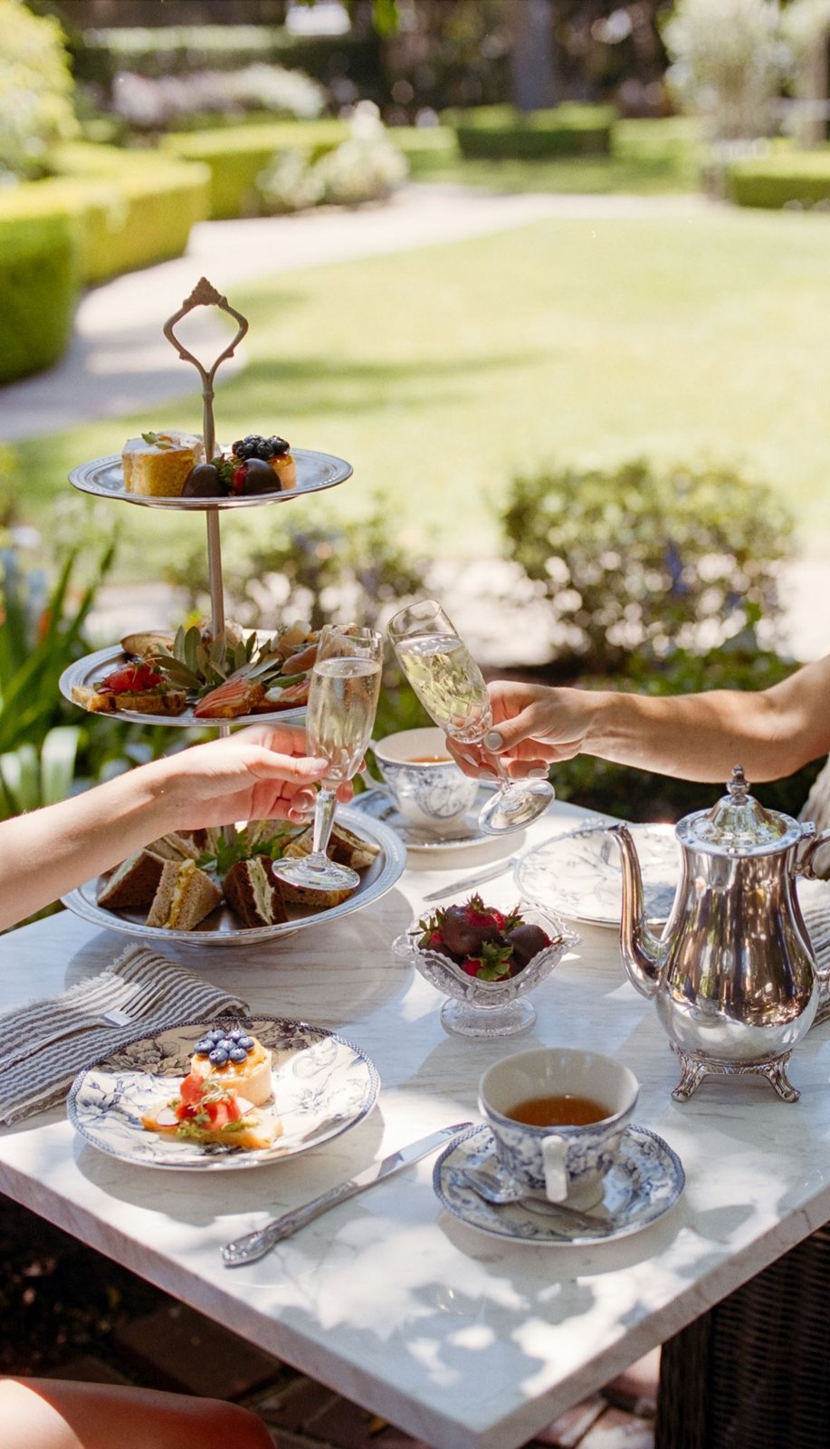 Afternoon tea in the gardens of the Simpson House Inn